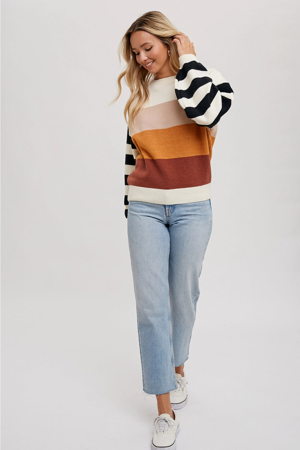 Colorblock Striped Sweater