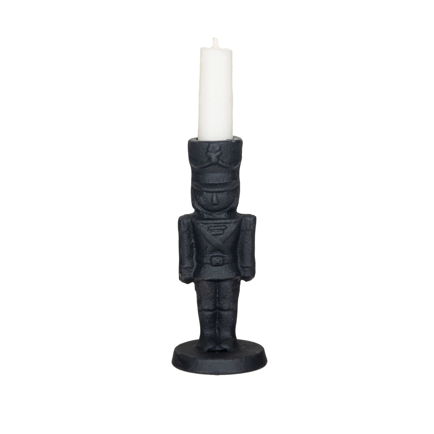 Cast Iron Soldier Taper Candle Holders