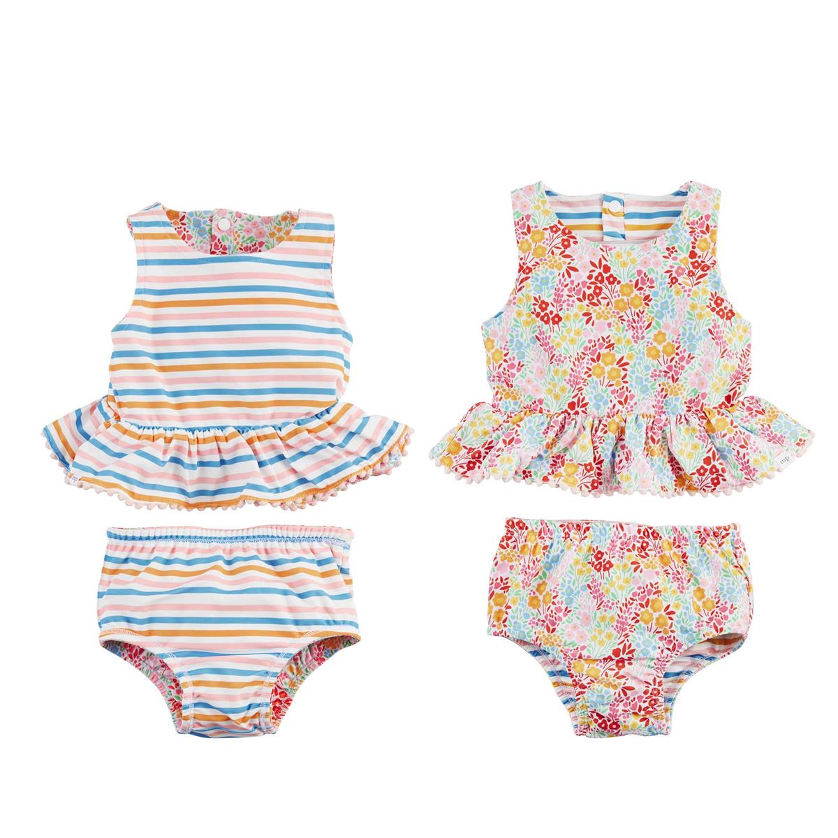 Floral/Stripe Reversible Swimsuit
