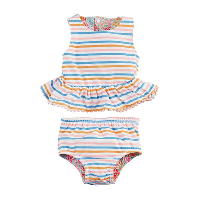 Floral/Stripe Reversible Swimsuit