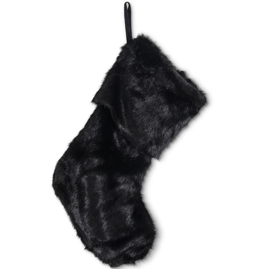 Black Faux Fur Stocking