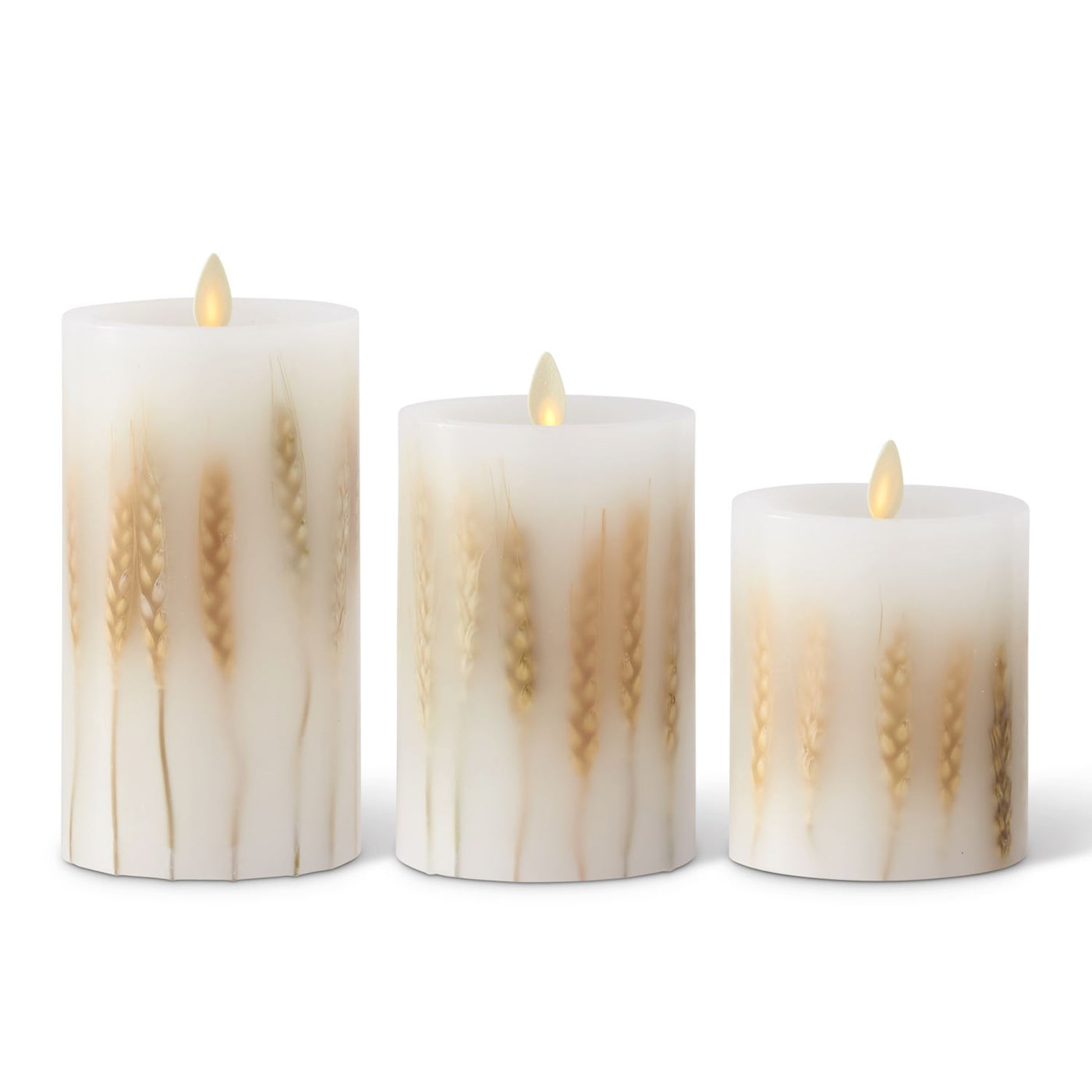 White Wax Wheat Luminara Candles