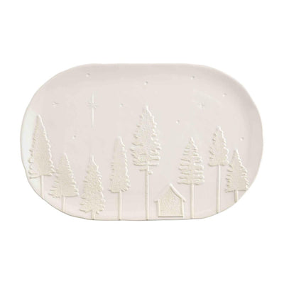 White Christmas Tree Platter