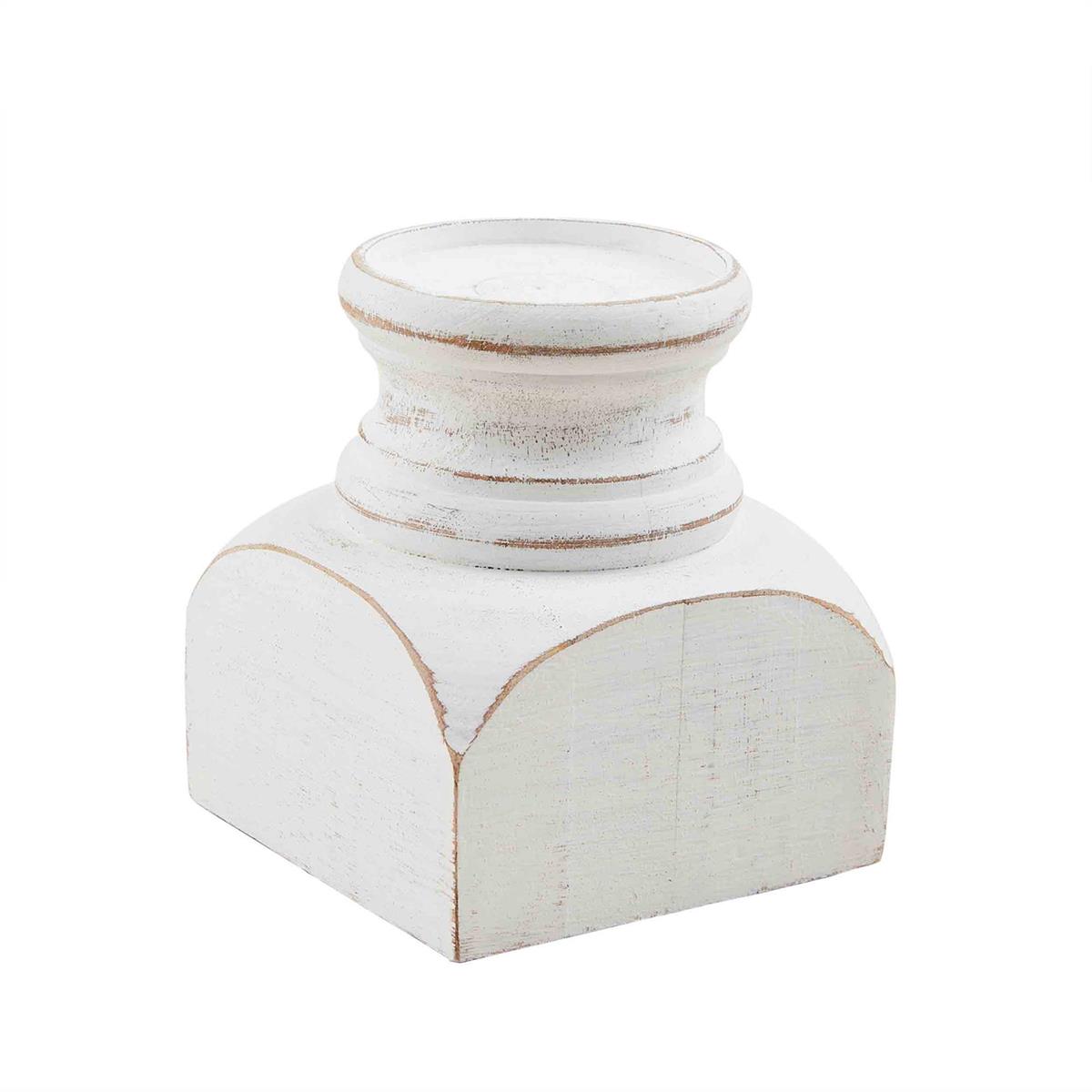 Chunky White Wood Candle Holders