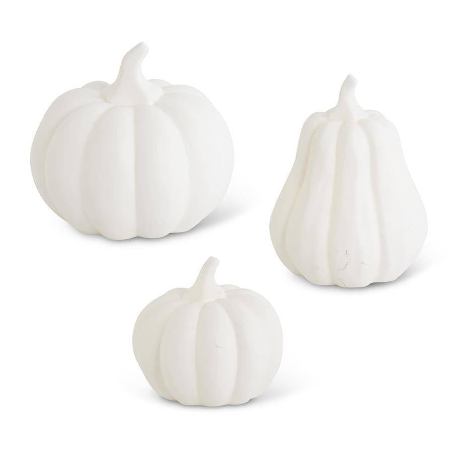 White Porcelain LED Pumpkins