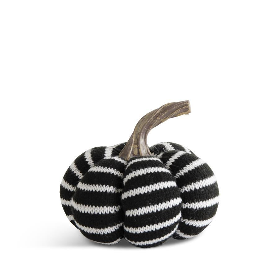 Black & White Striped Fabric Pumpkin