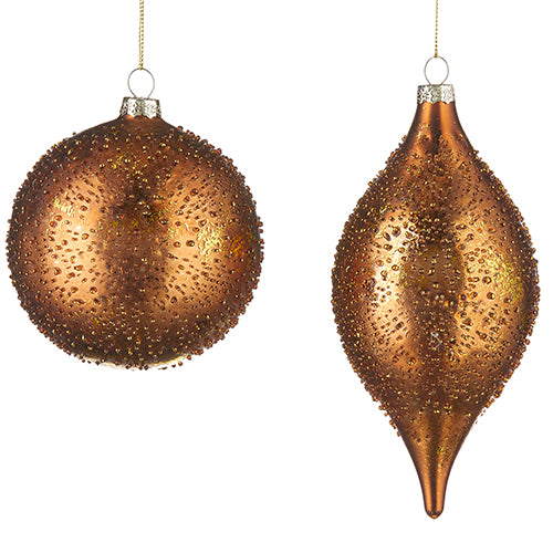 Copper Gold Leaf Texture Ornament