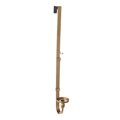 Adjustable Gold Door Wreath Hanger with Candle Holder