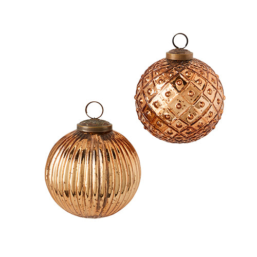 Copper Pattern Ball Ornament