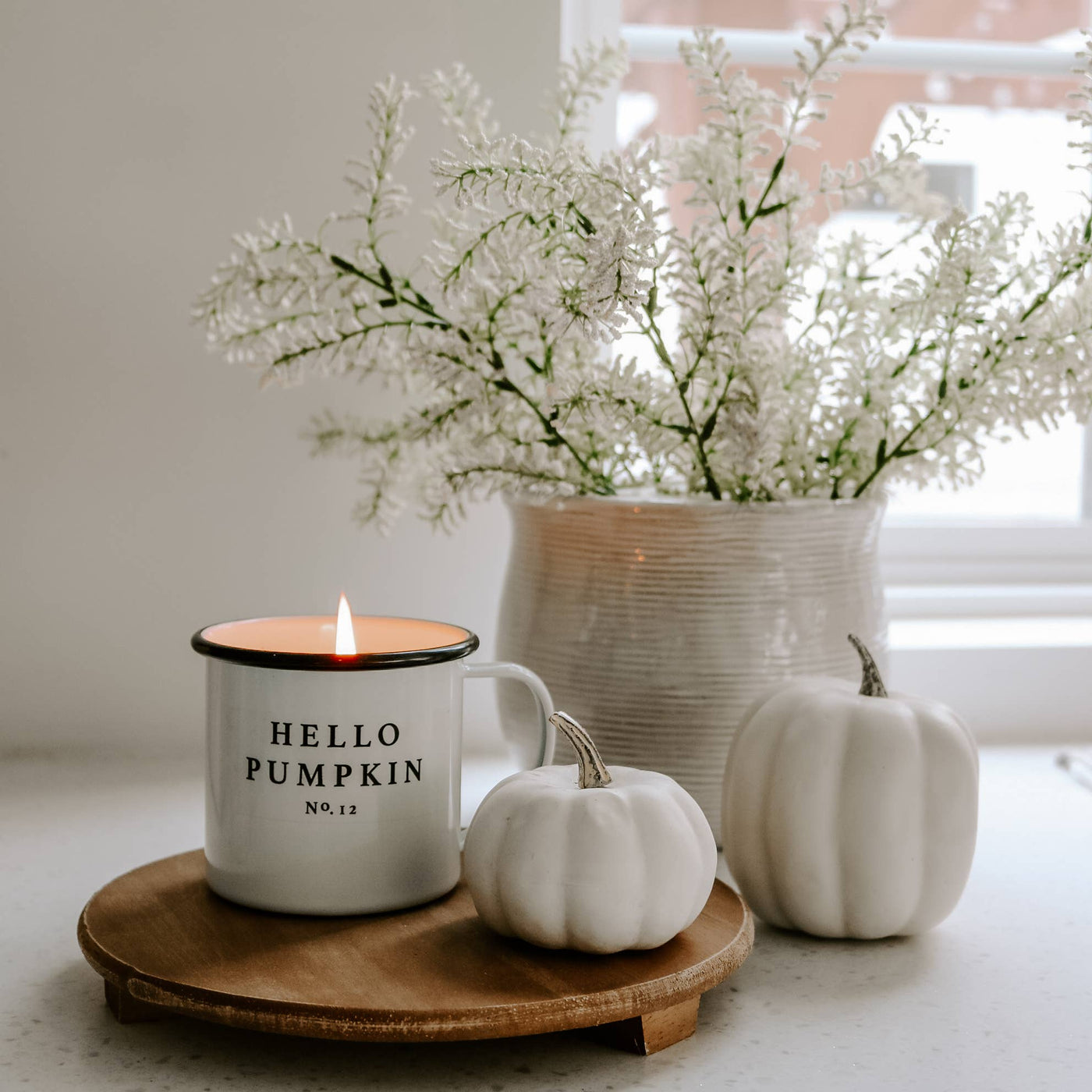 Hello Pumpkin Coffee Mug Candle