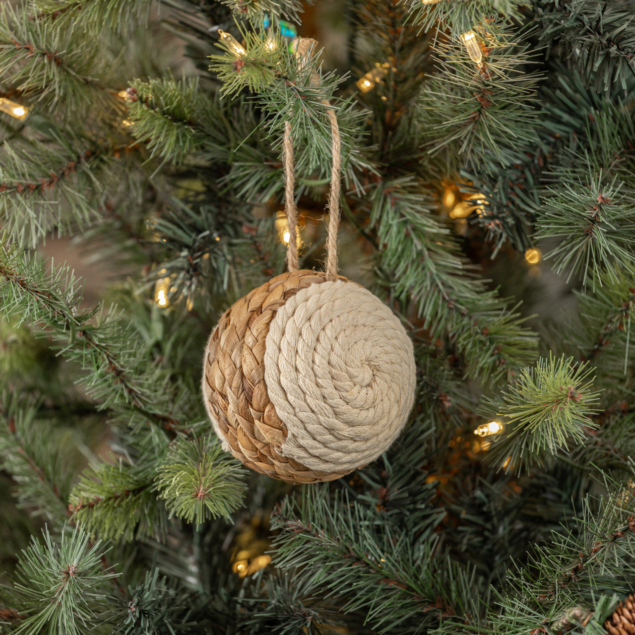 White Capped Rope Ornament