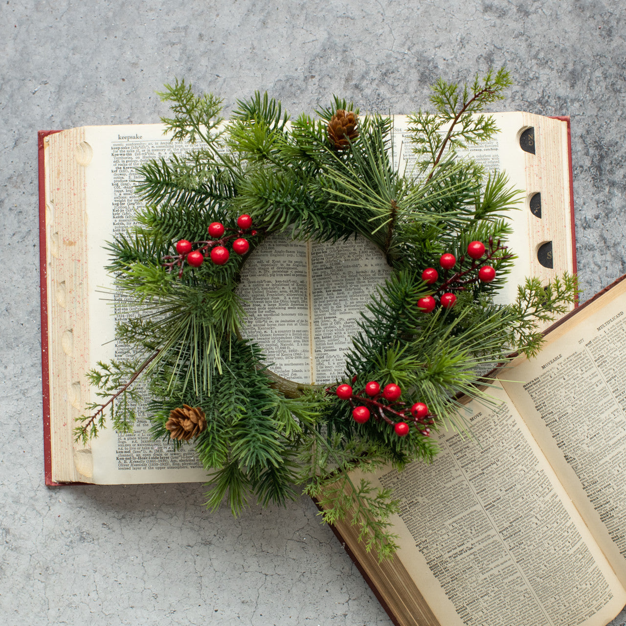 Mini Mixed Pine Wreath with Berries