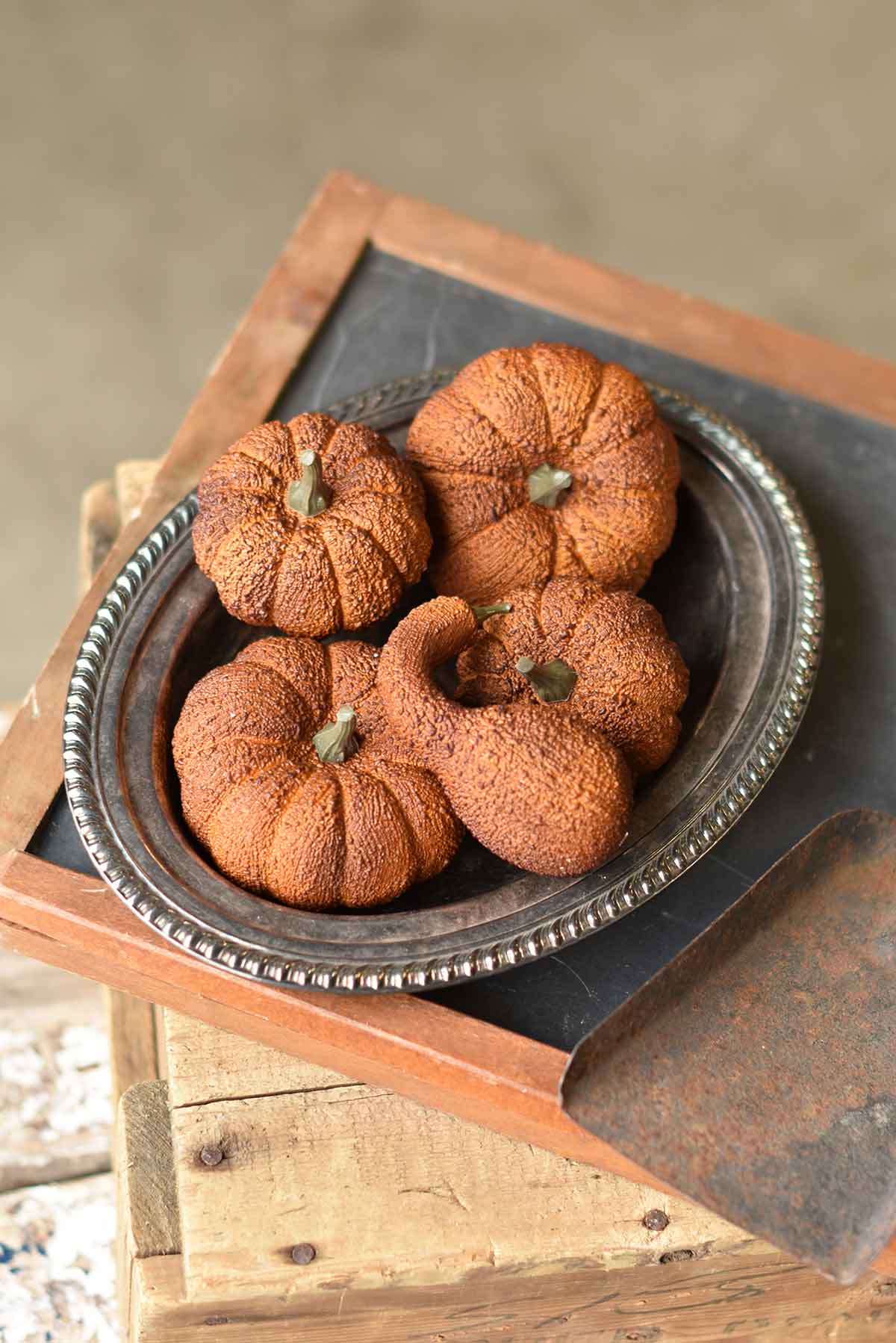 Rust Pumpkin & Gourd Box