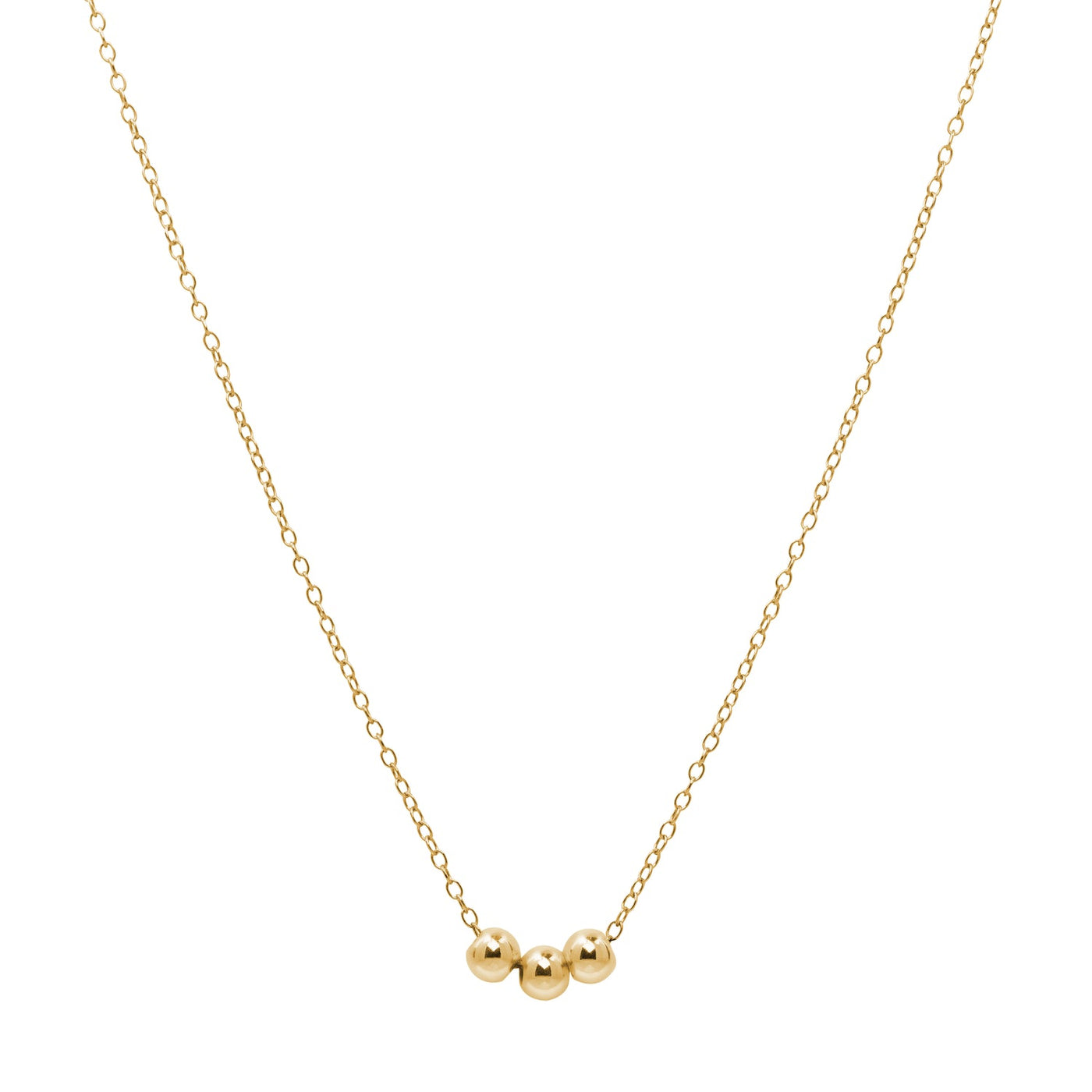 Triple Gold Bead Necklace