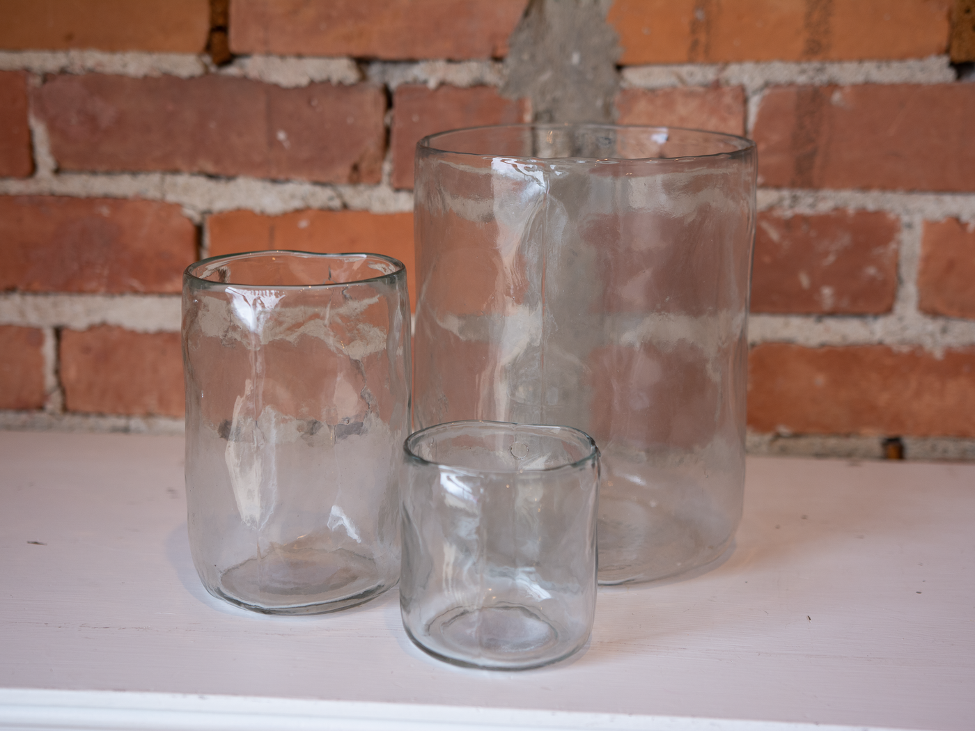 Hand Blown Glass Hanging Vases
