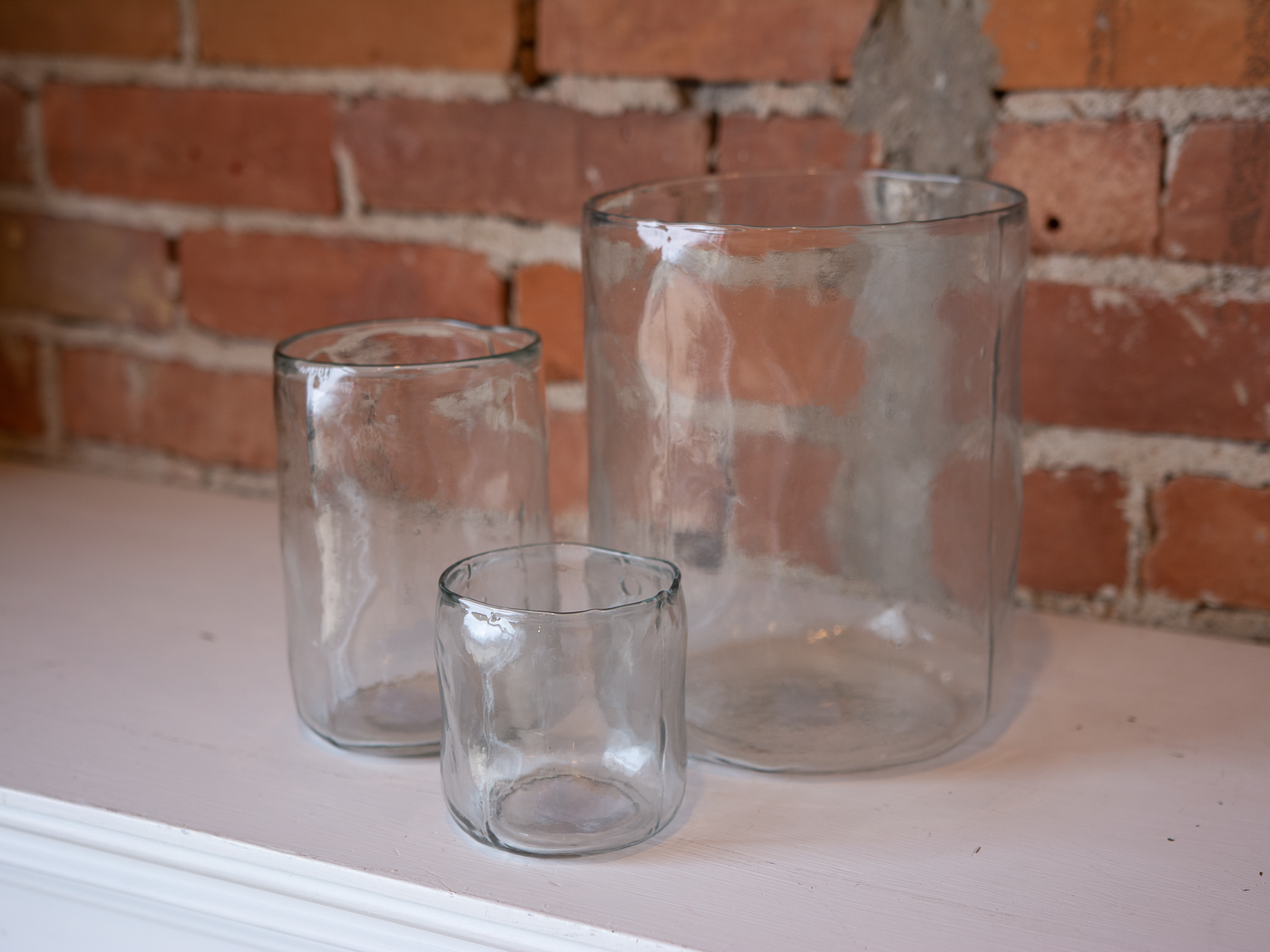 Hand Blown Glass Hanging Vases