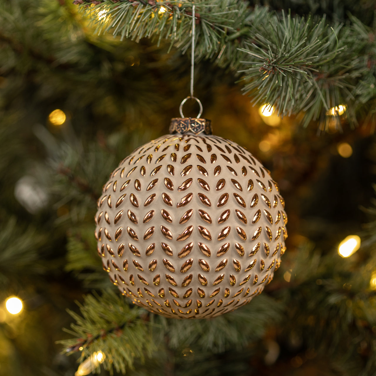 Taupe & Gold Braided Ornament