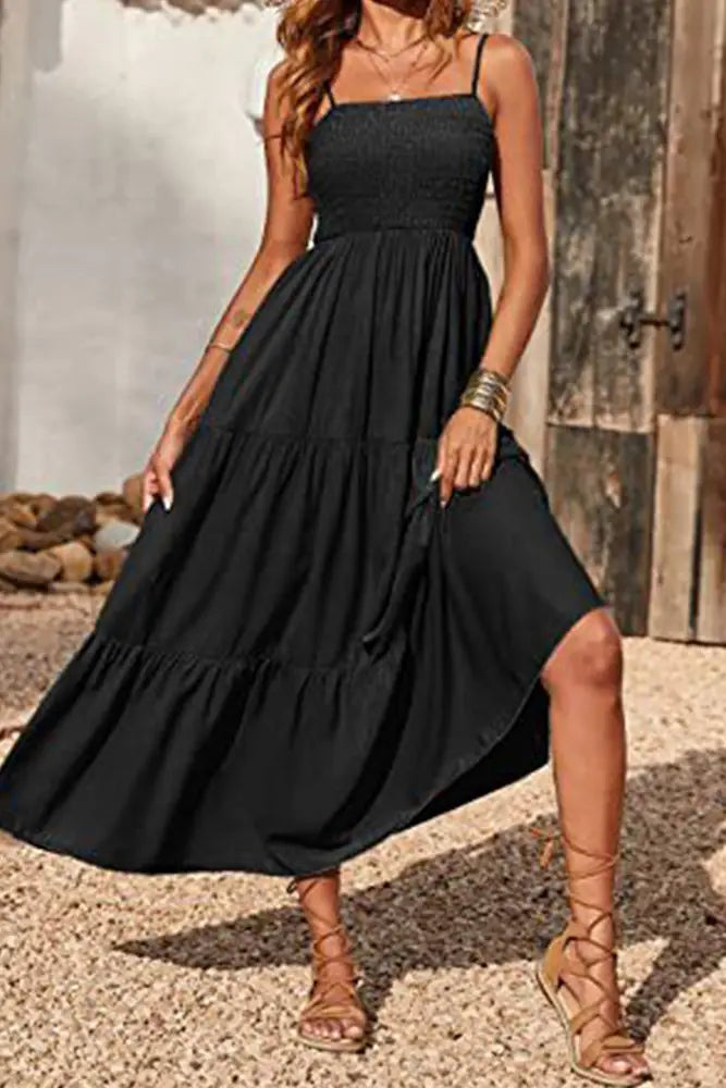 Black Tiered Summer Dress