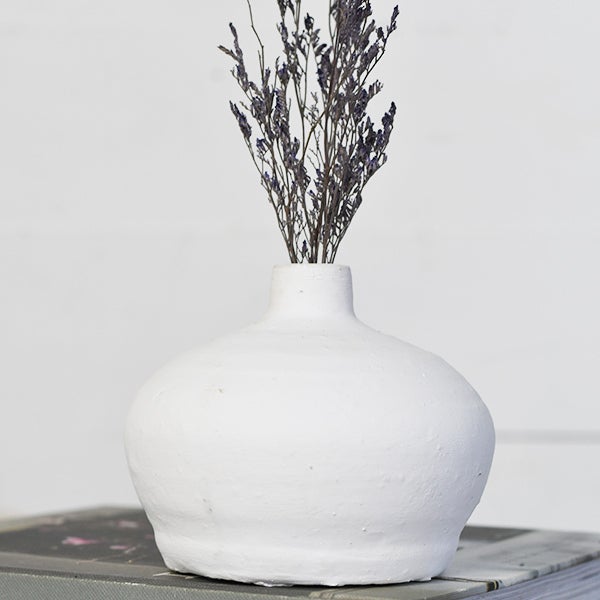 4.75" Round White Vase