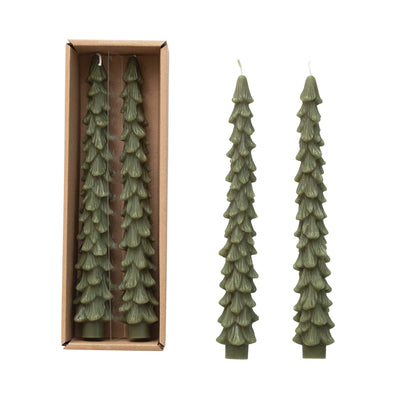 Green Tree Shaped Taper Candles